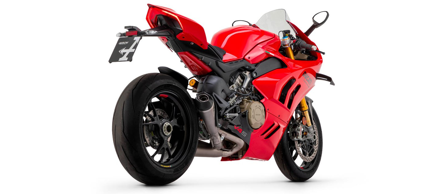 ARROW WORKS TITANIUM EXHAUST - STAINLESS STEEL LINK PIPES - PANIGALE V4 (2018-2024)