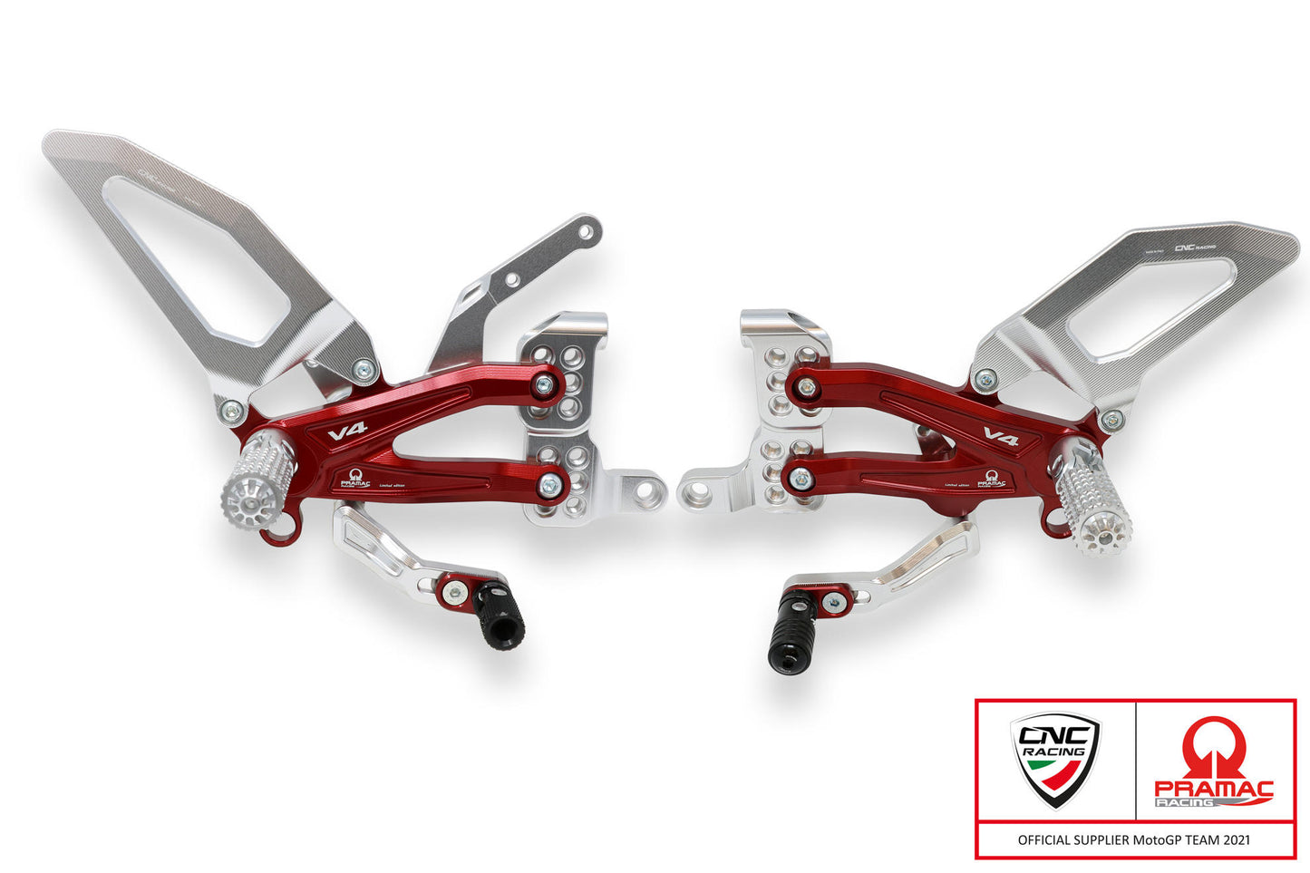 CNC Racing - Adjustable Rearsets (Pramac Racing limited Edition) - Ducati Panigale V4/S/R (18-23)