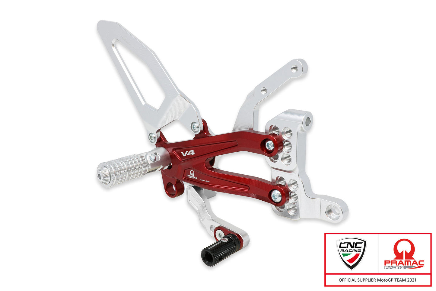CNC Racing - Adjustable Rearsets (Pramac Racing limited Edition) - Ducati Panigale V4/S/R (18-23)