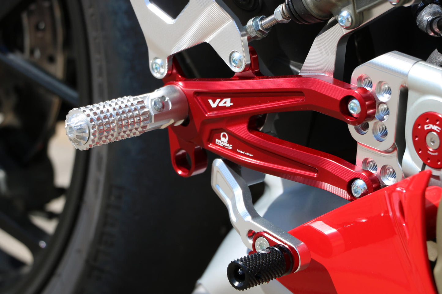 CNC Racing - Adjustable Rearsets (Pramac Racing limited Edition) - Ducati Panigale V4/S/R (18-23)