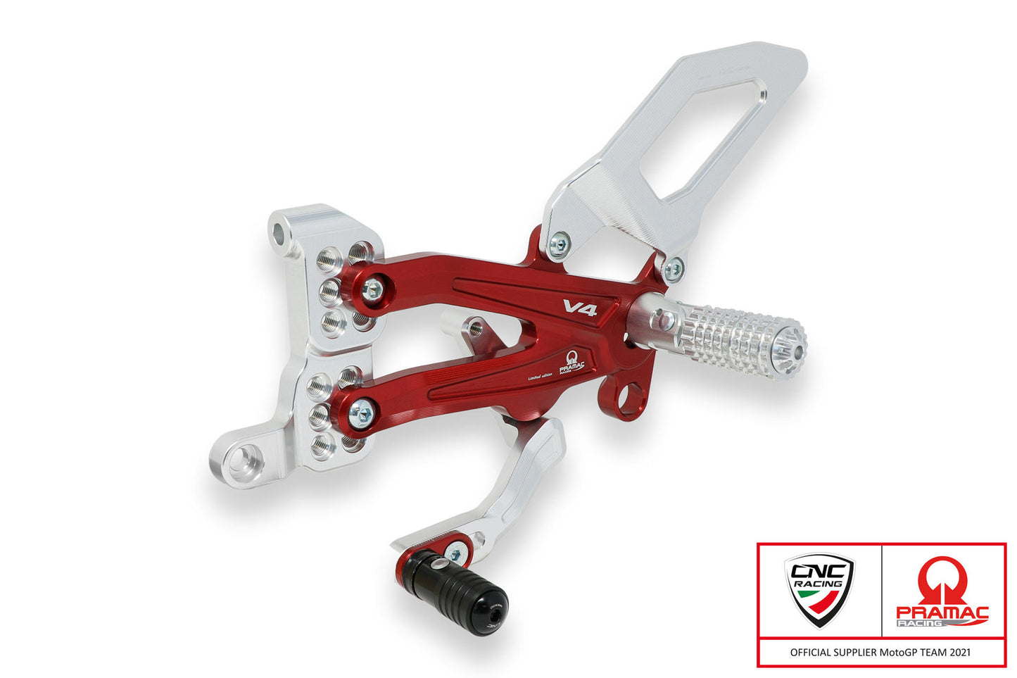 CNC Racing - Adjustable Rearsets (Pramac Racing limited Edition) - Ducati Panigale V4/S/R (18-23)