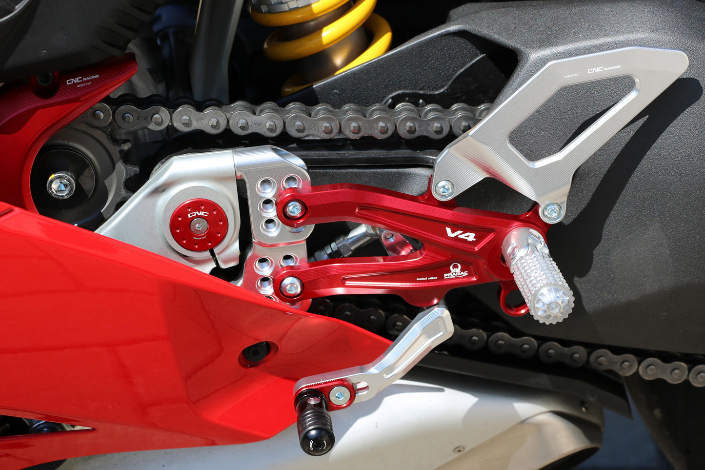 CNC Racing - Adjustable Rearsets (Pramac Racing limited Edition) - Ducati Panigale V4/S/R (18-23)