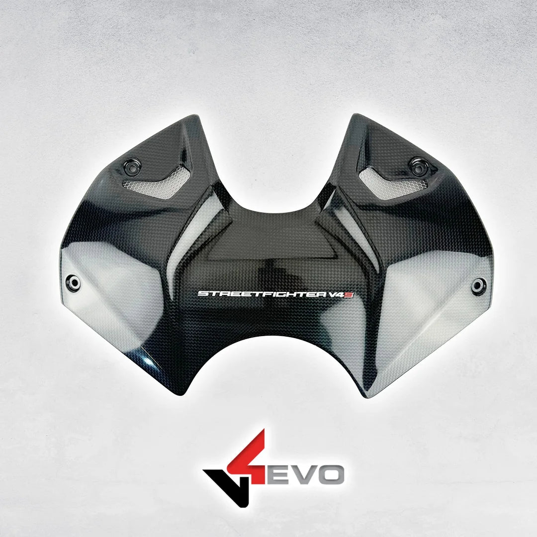 v4evo | Carbon Battery Cover w/ Sticker | DUCATI Streetfighter V4