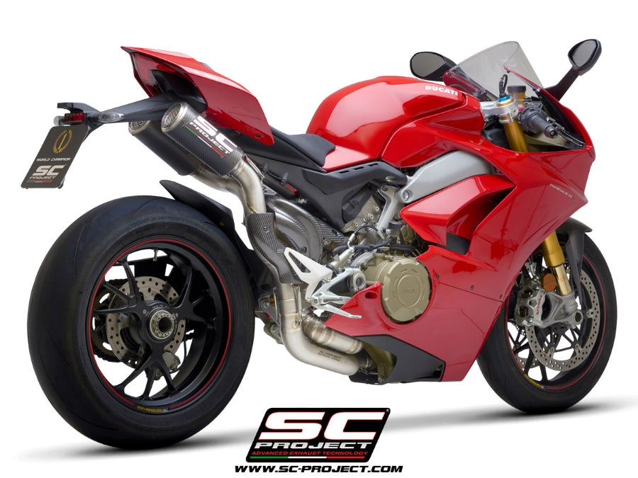 SC Project | 2-1-2 Half-system CR-T M2 Titanium/Carbon Exhaust | Panigale V4/S/R (18-20)