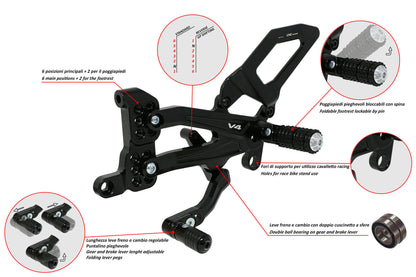 CNC Racing | Adjustable Rear set RPS | Ducati Streetfighter V4/S (20-23)