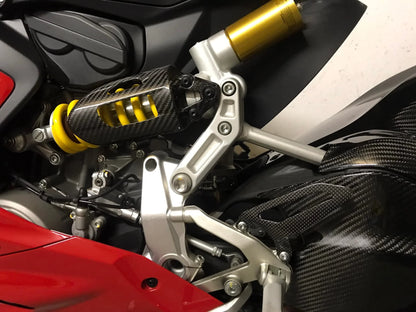 v4evo | Carbon Fiber Shock Absorber Cover | DUCATI Panigale/StreetFighter V2