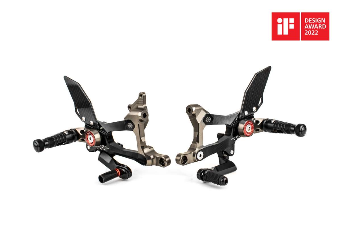 Acculign Rearsets Gilles Tooling | Adjustable Rearsets MUE2-D01 | Ducati Panigale V4/V4S ...
